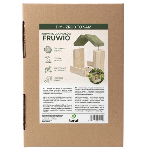 Drewniany Karmnik dla ptaków FRUWIO DIY pudełko Toraf sklep rajogrodnika